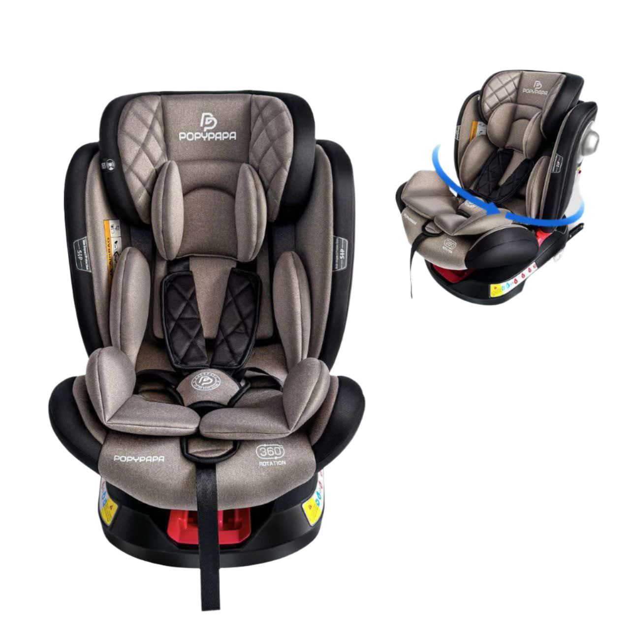 POPPYPAPA Car Seat Stage 2 & 3 Isofix 360 Degree CB836 | كارسيت بوبي بابا مرحلة ثانية وثالثة ايزوفكس 360 درجة