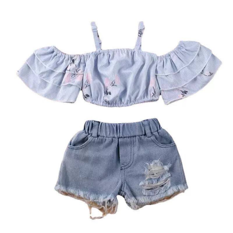 Baby Flower Jeans Set