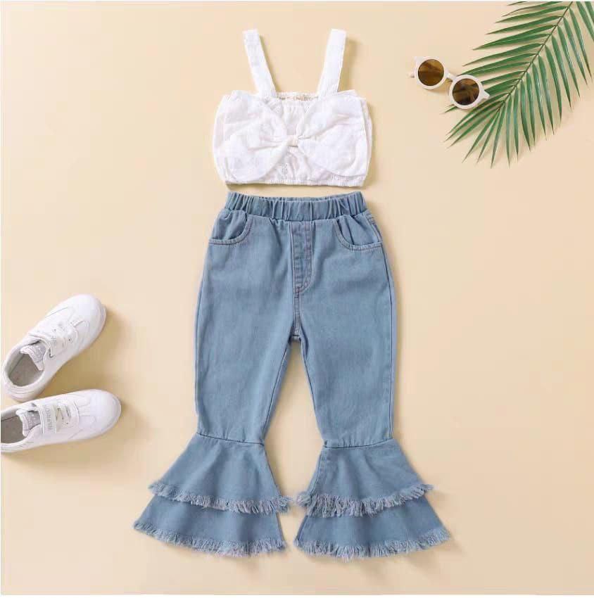 Baby White Ribbon Top