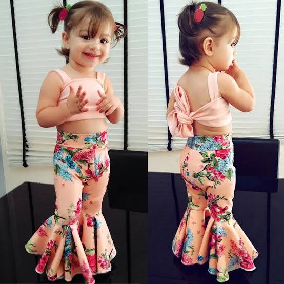 Baby Floral Ribbon Top